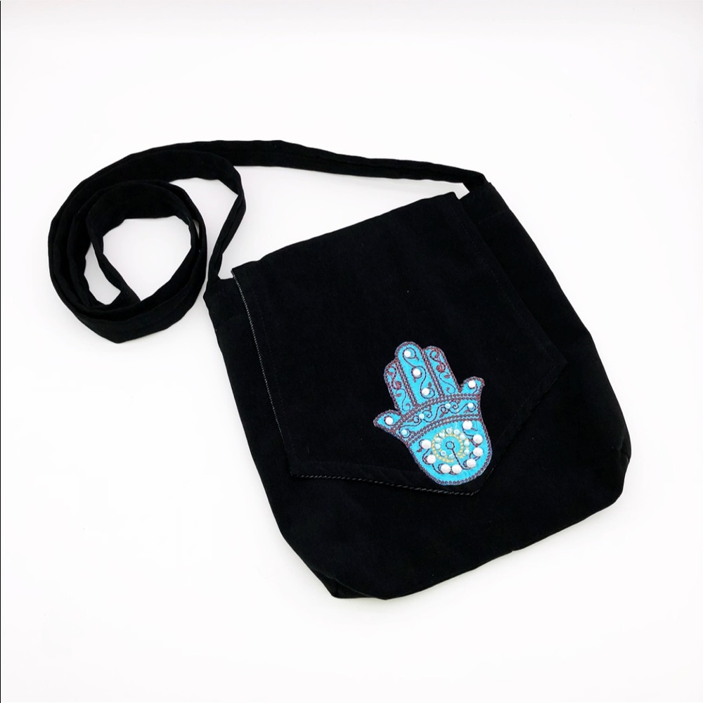 Cross body bag. Hamsa hand / Hand of Fatima.